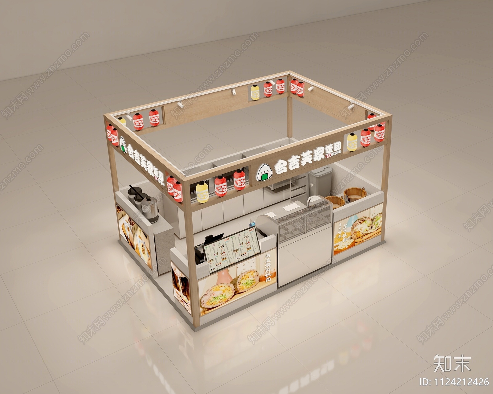 日式饭团店3D模型下载【ID:1124212426】