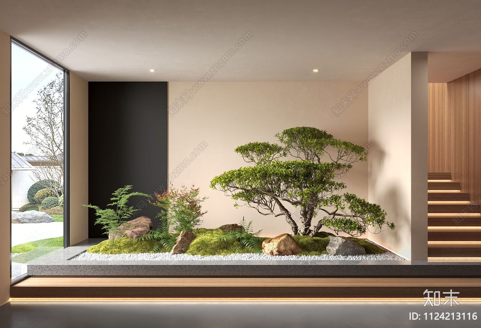 现代景观植物造景3D模型下载【ID:1124213116】