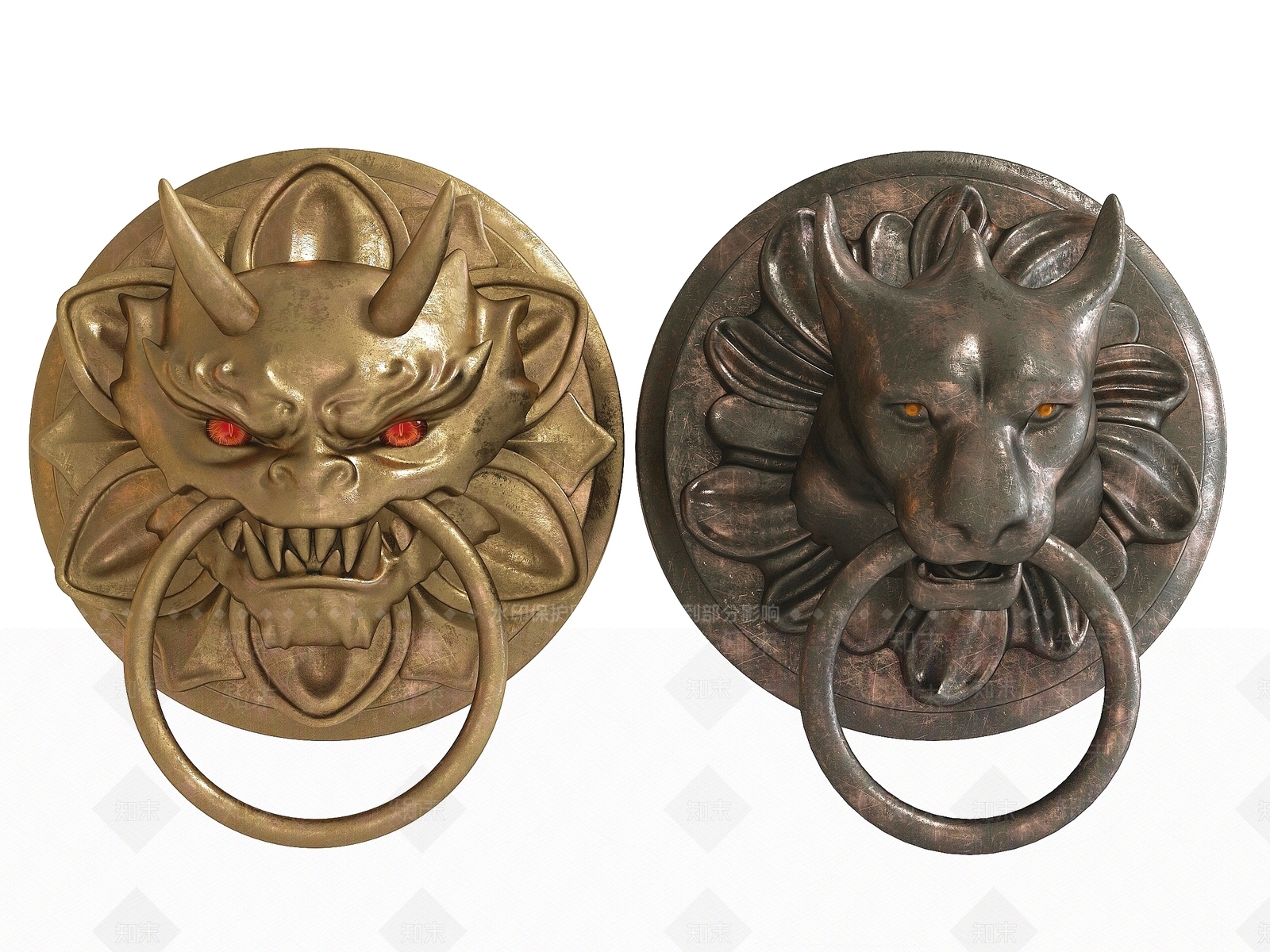 新中式门环3D模型下载【ID:1124213451】