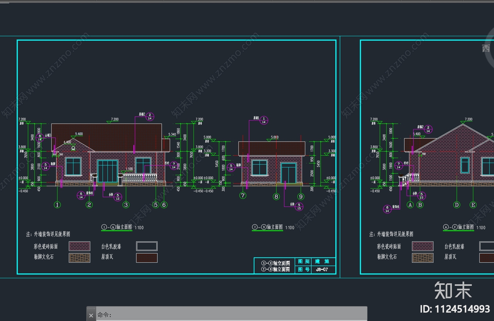 现代简约一层自建房别墅设计建筑cad施工图下载【ID:1124514993】