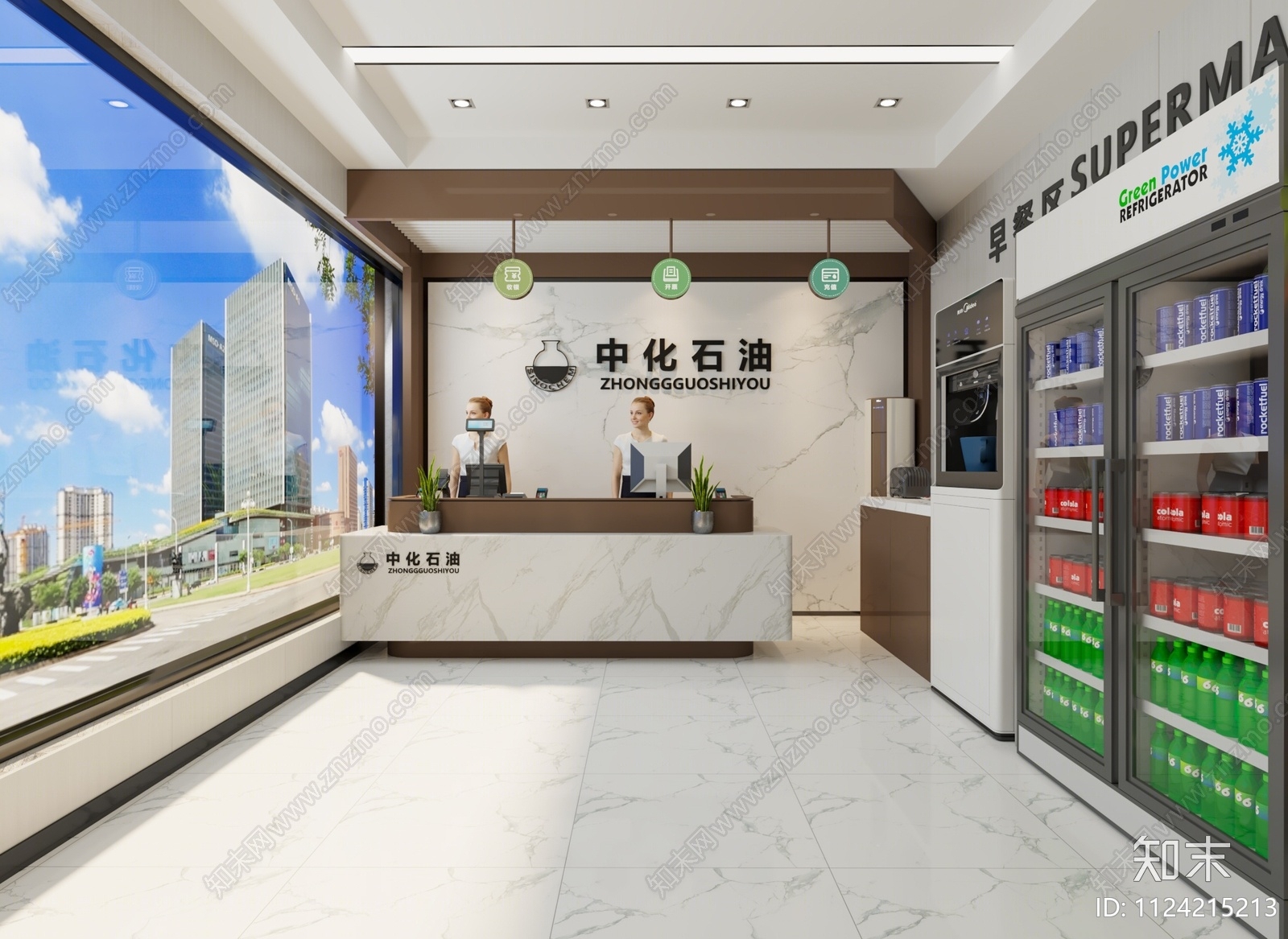 现代加油站便利店3D模型下载【ID:1124215213】