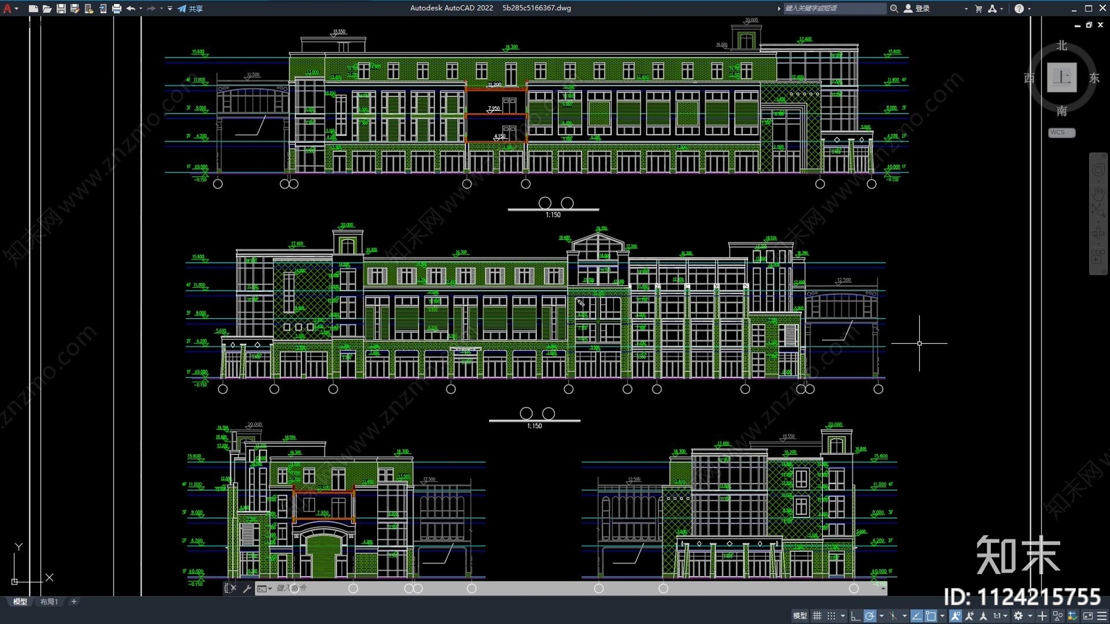 现代简约商务会所建筑cad施工图下载【ID:1124215755】