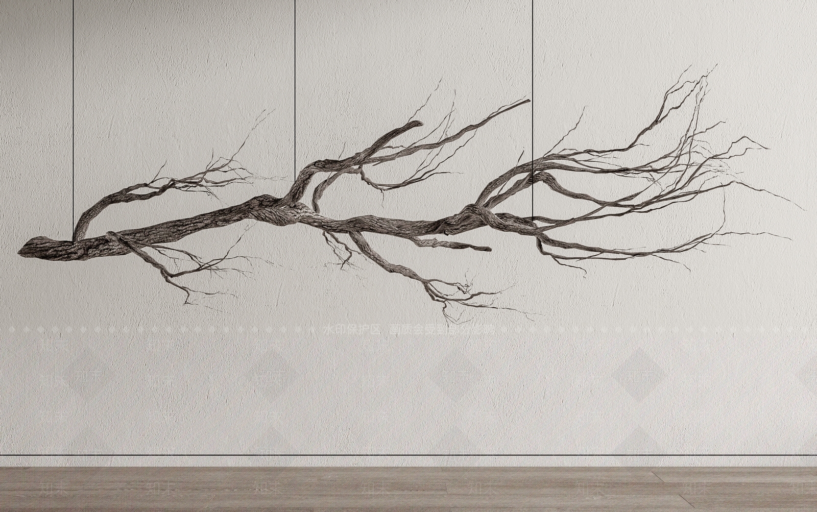 现代干树枝雕塑SU模型下载【ID:1124218848】