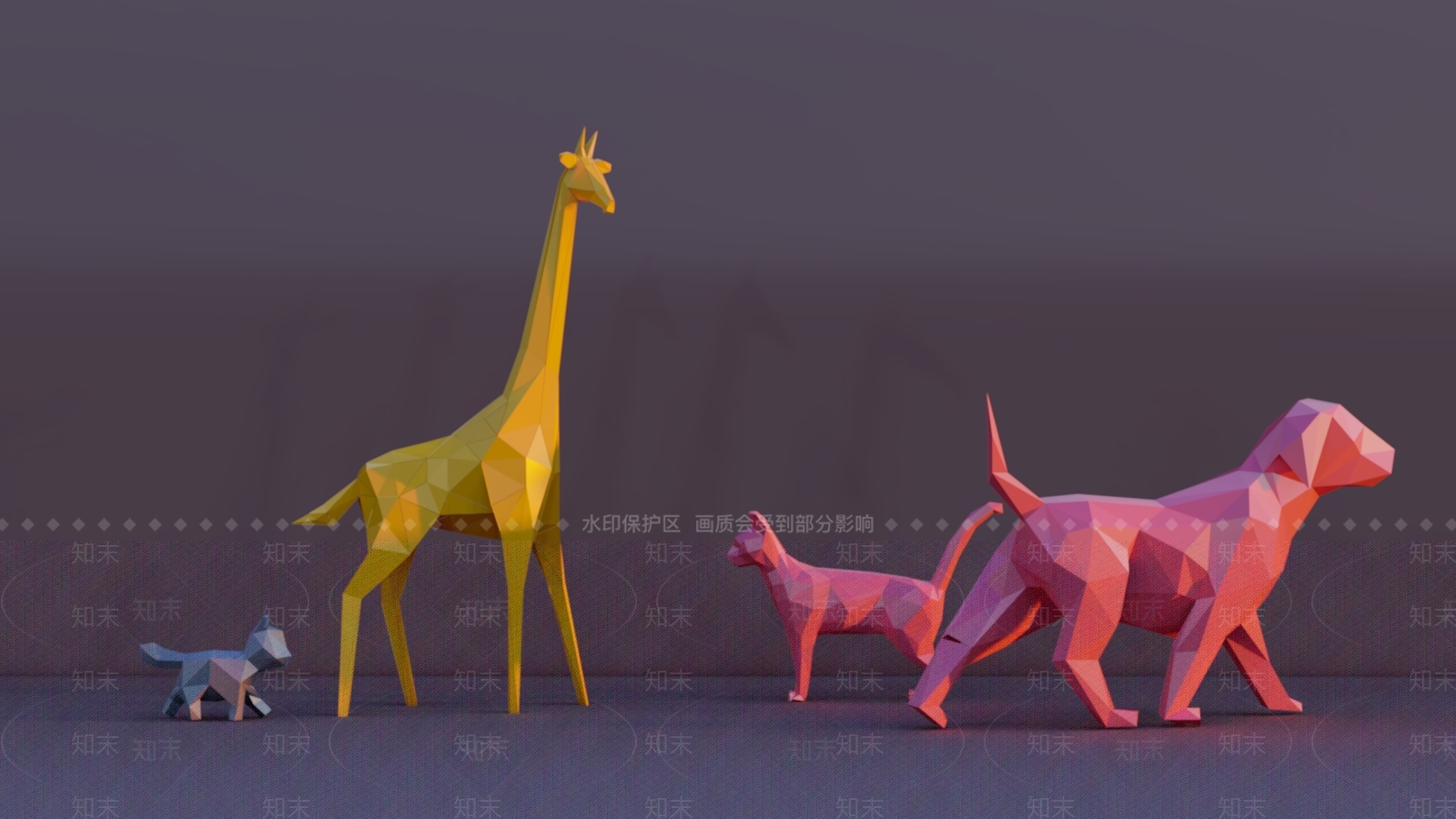 现代切面动物雕塑小品SU模型下载【ID:1124219673】