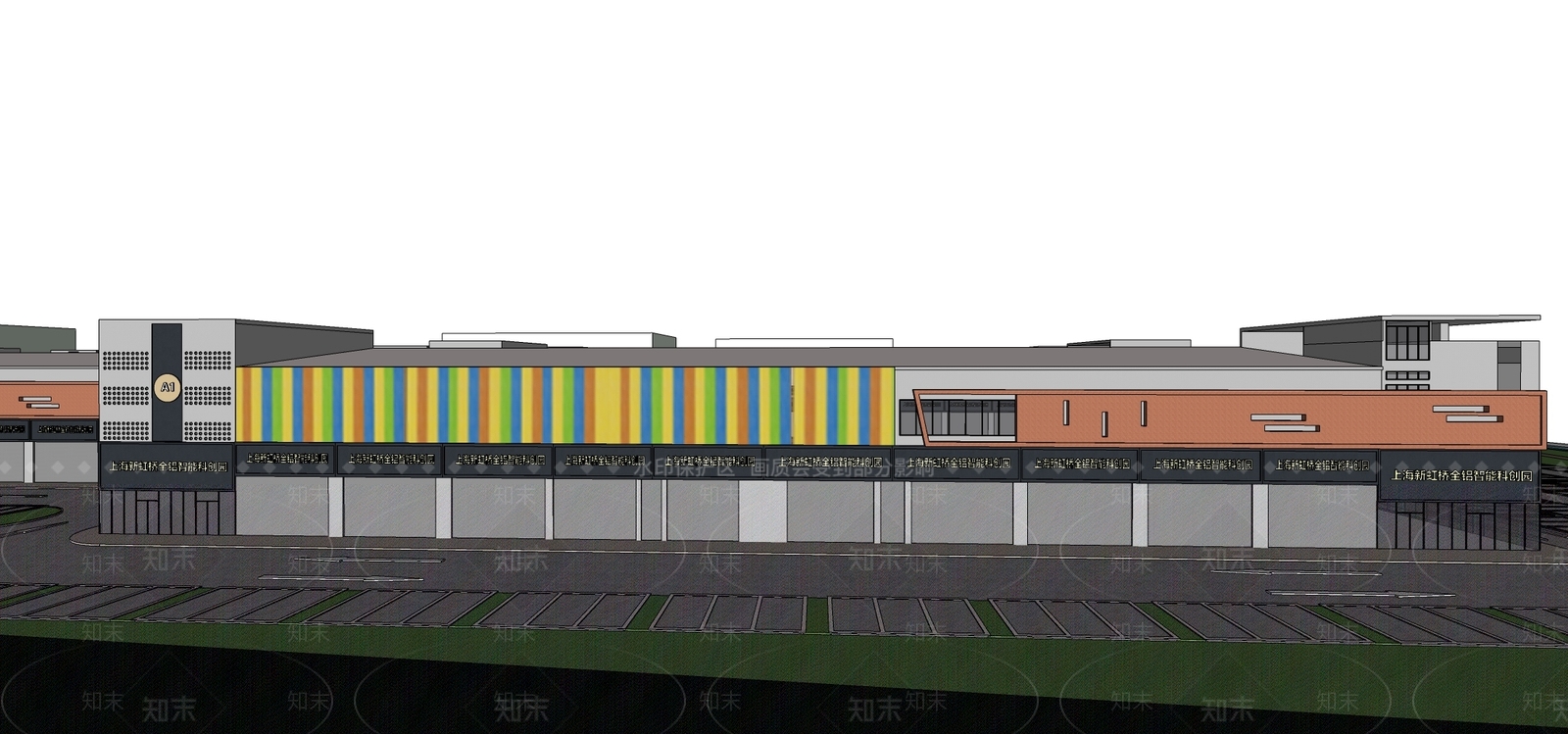 现代商场建筑产业园商业综合体SU模型下载【ID:1124227162】