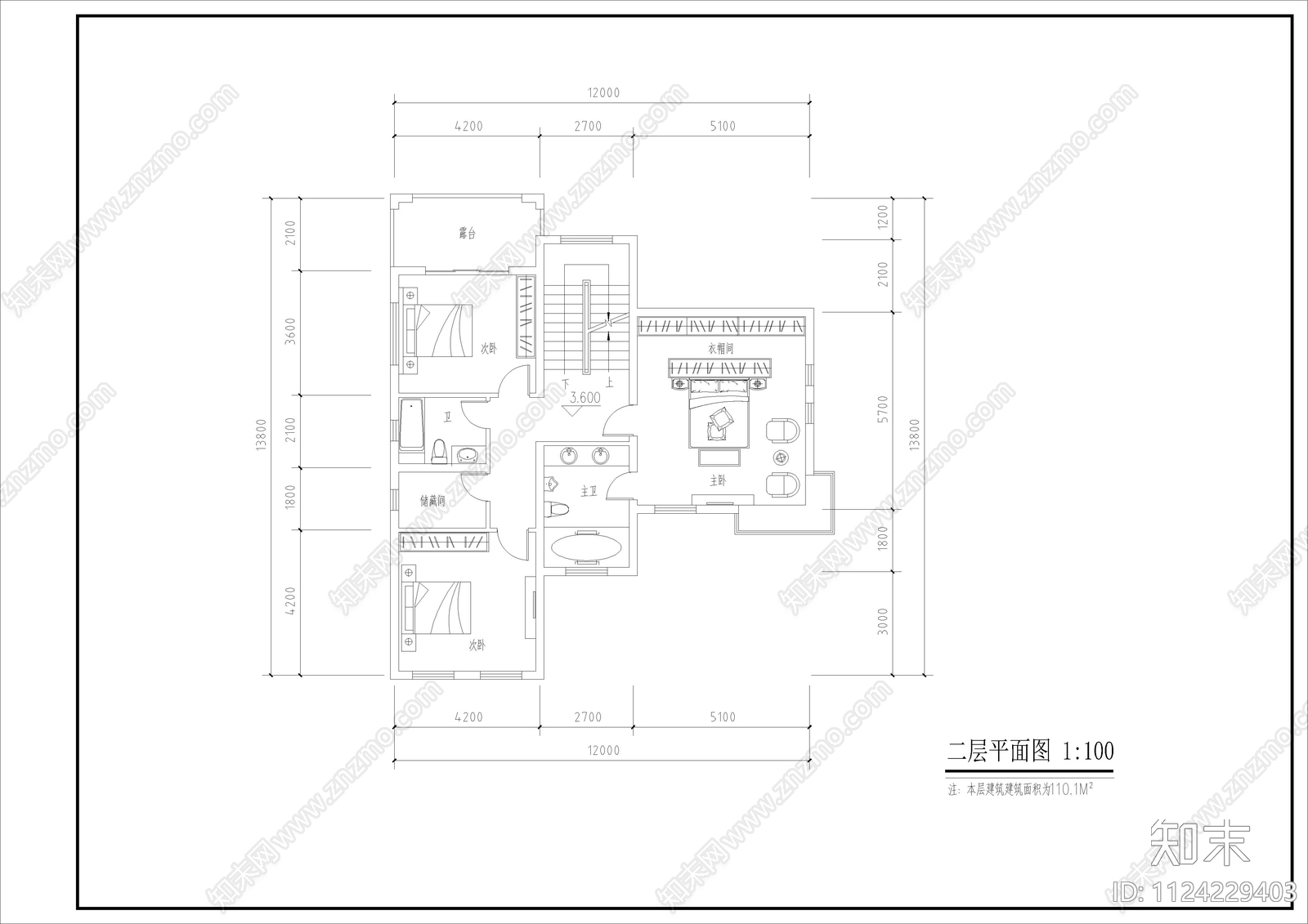 新农村自建别墅设计图含效果图cad施工图下载【ID:1124229403】