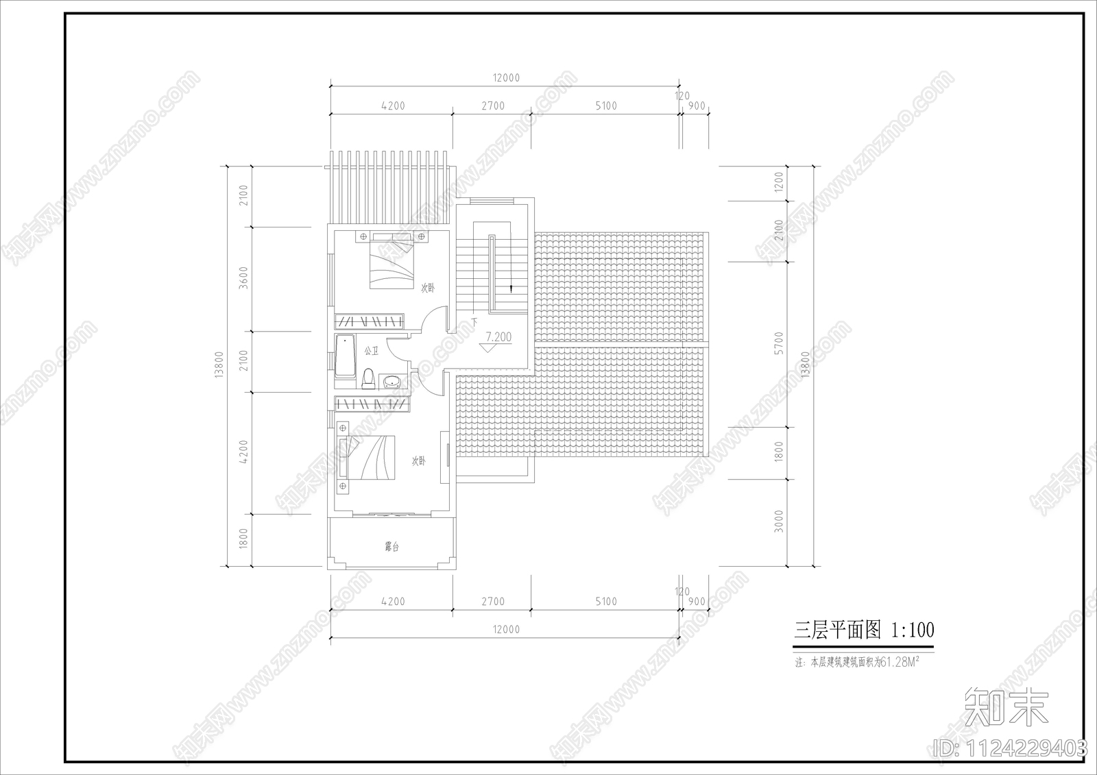 新农村自建别墅设计图含效果图cad施工图下载【ID:1124229403】