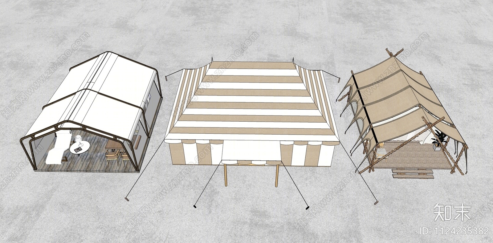 露营帐篷SU模型下载【ID:1124235382】
