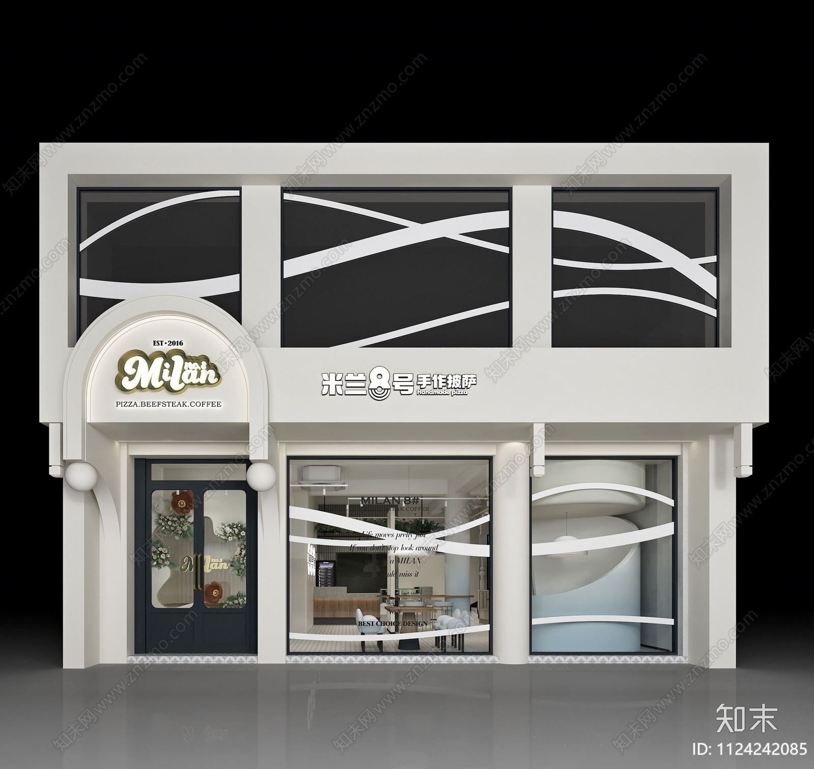 现代披萨店3D模型下载【ID:1124242085】