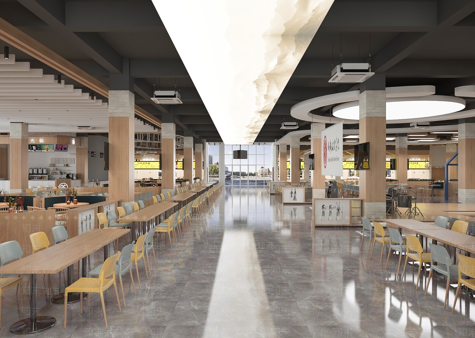 现代食堂3D模型下载【ID:1124246250】