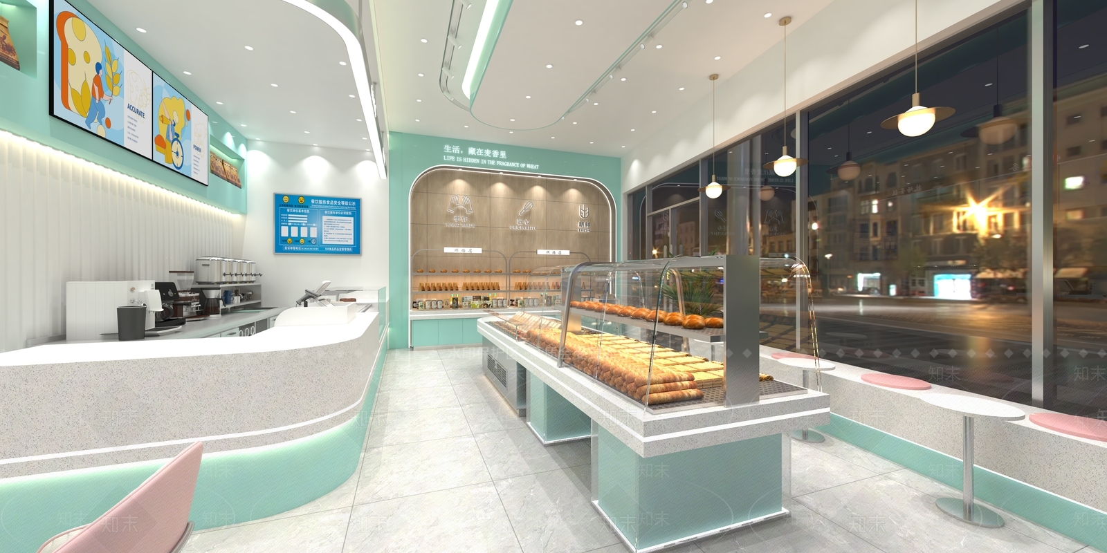 现代甜品面包店3D模型下载【ID:1124247215】