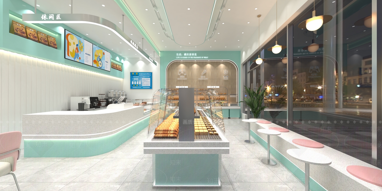 现代甜品面包店3D模型下载【ID:1124247215】