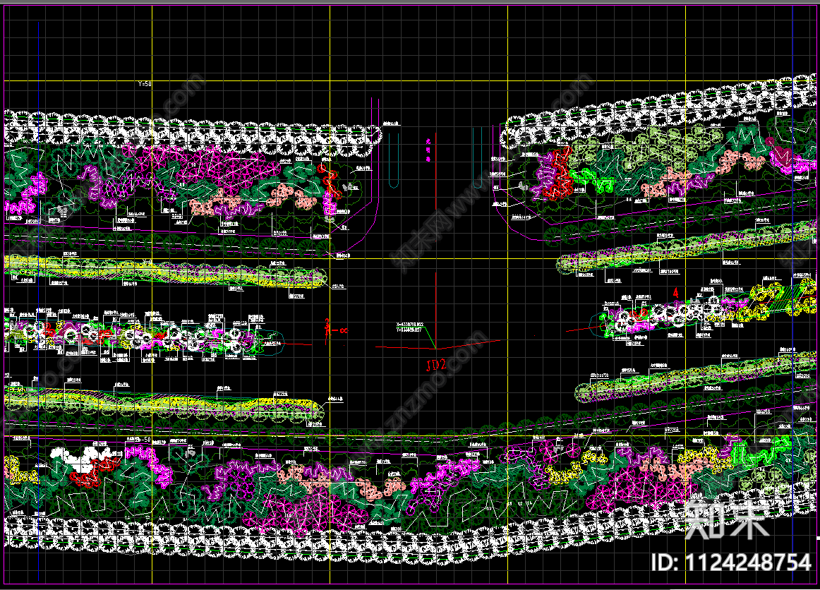 道路景观绿化设计施工图cad施工图下载【ID:1124248754】