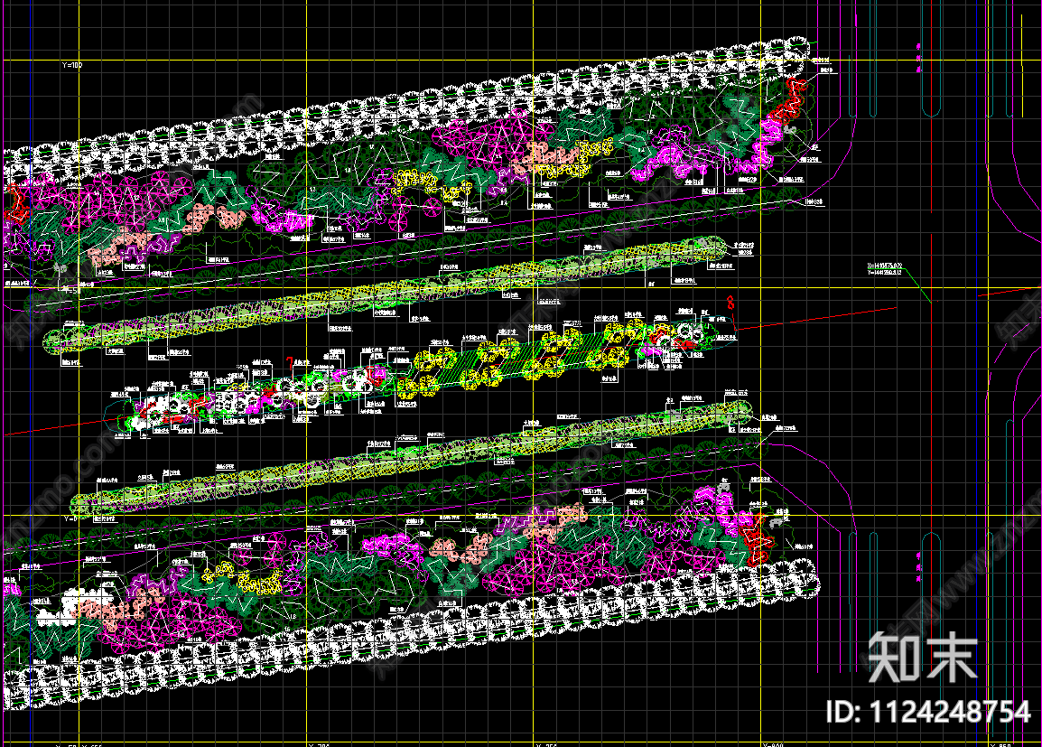 道路景观绿化设计施工图cad施工图下载【ID:1124248754】