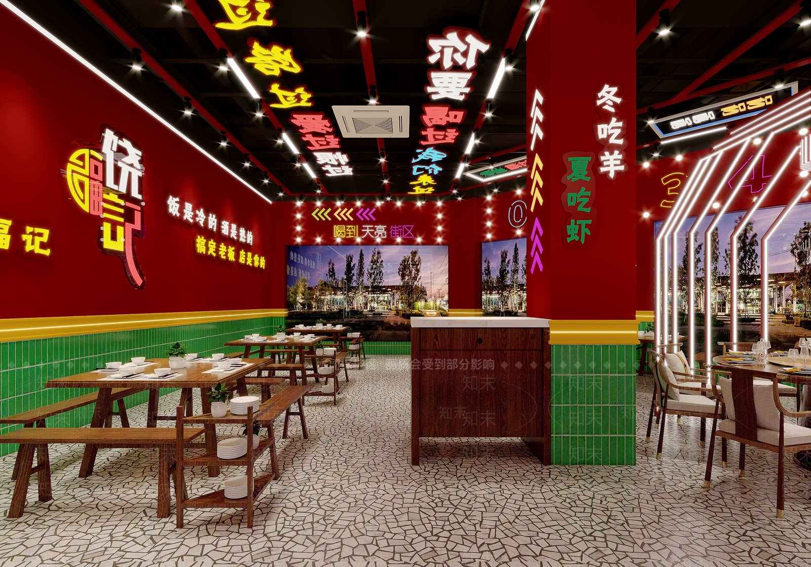 工业风火锅店3D模型下载【ID:1124249301】
