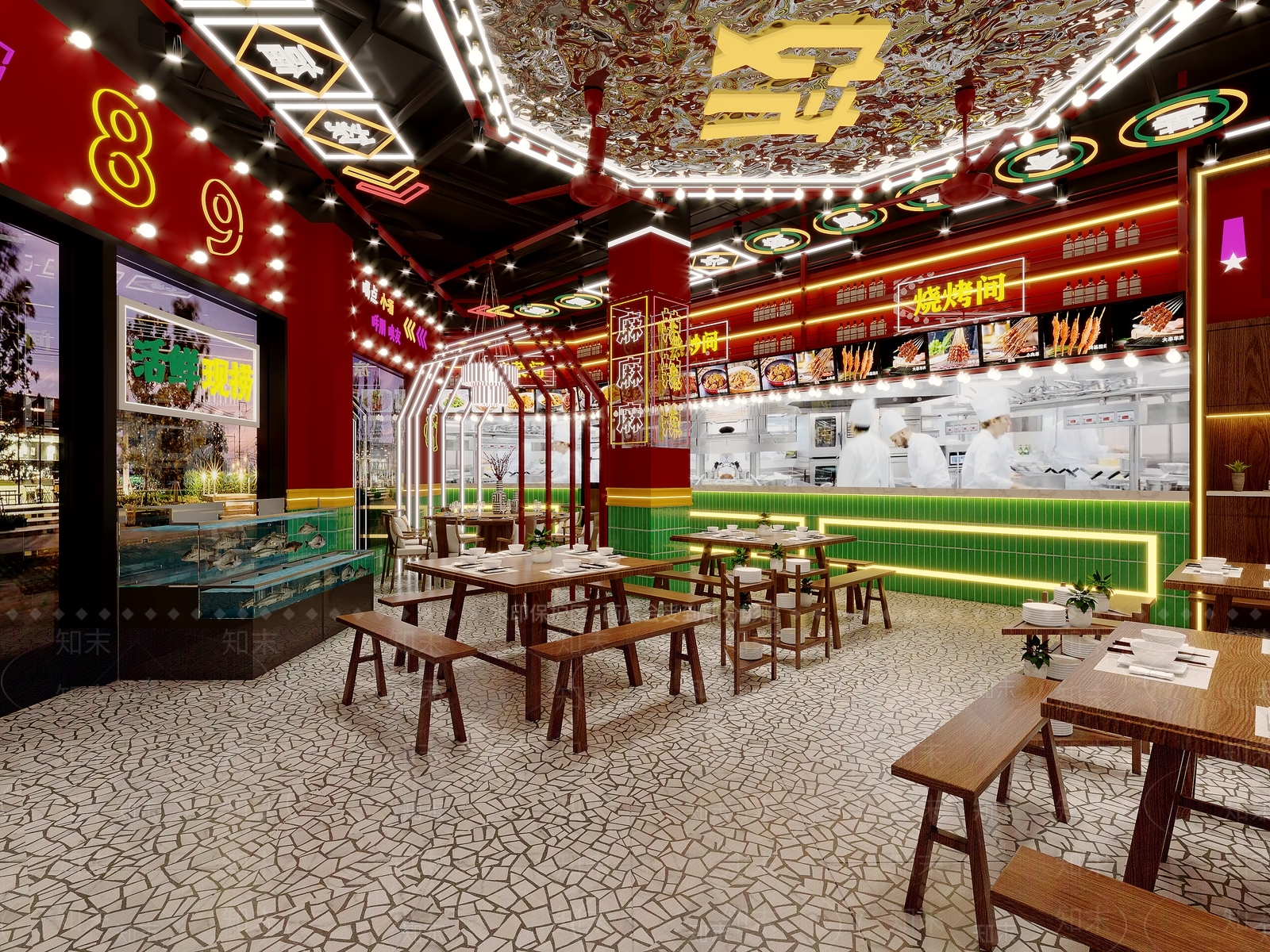 工业风火锅店3D模型下载【ID:1124249301】