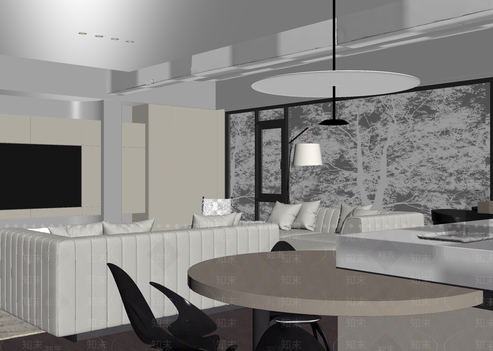 现代客餐厅3D模型下载【ID:1215147480】