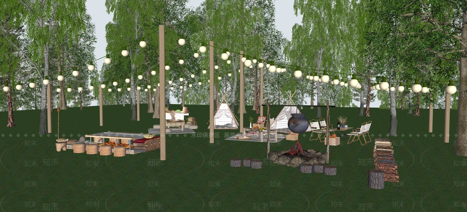 露营帐篷SU模型下载【ID:1124254616】