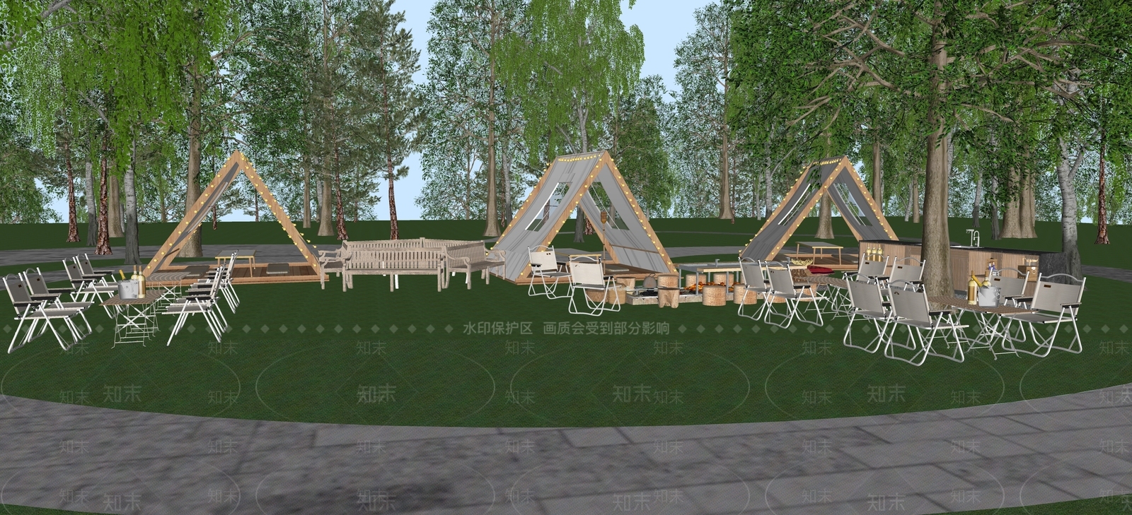 露营帐篷SU模型下载【ID:1124254760】