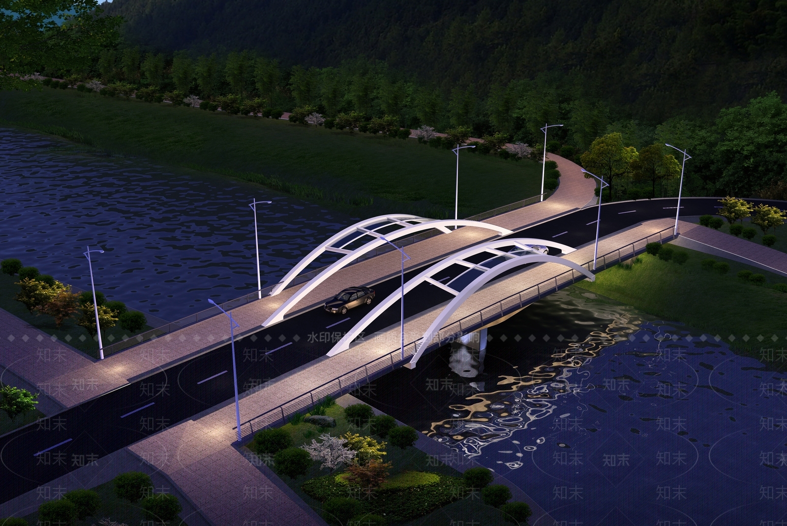 现代公路大桥SU模型下载【ID:1124254924】