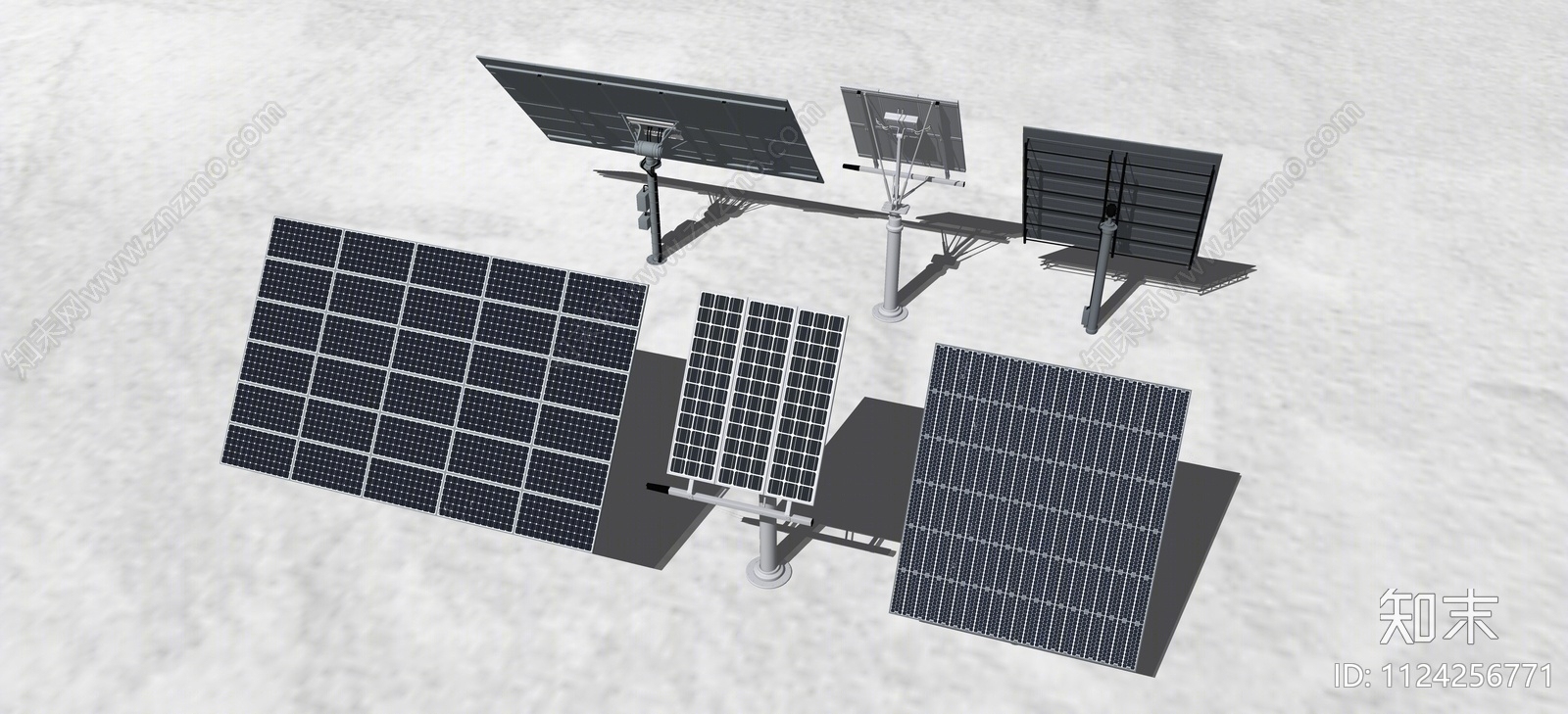 太阳能板SU模型下载【ID:1124256771】