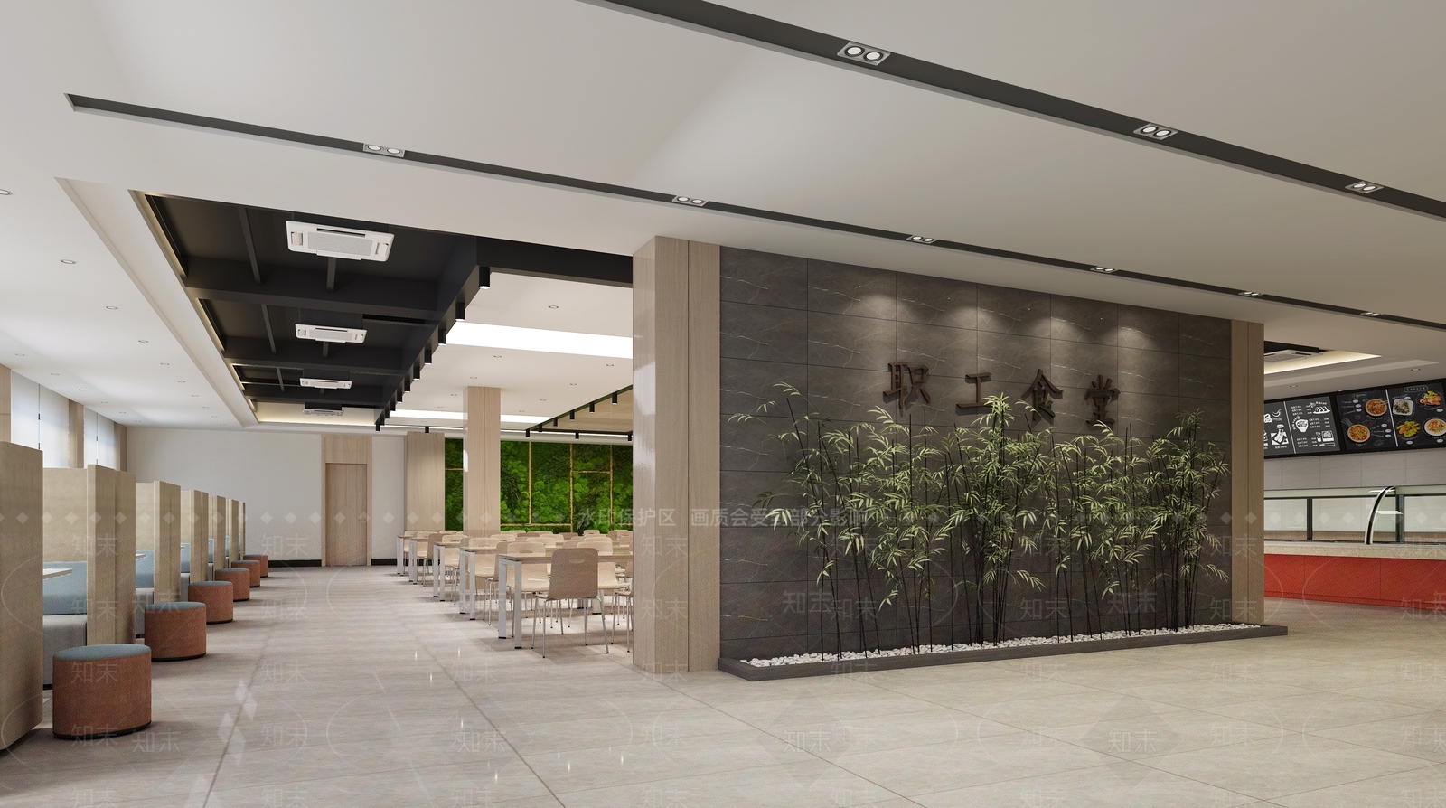 现代食堂3D模型下载【ID:1124257807】