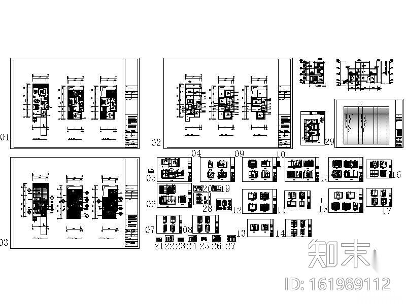 [江苏]五星级酒店联排客房装修图施工图下载【ID:161989112】