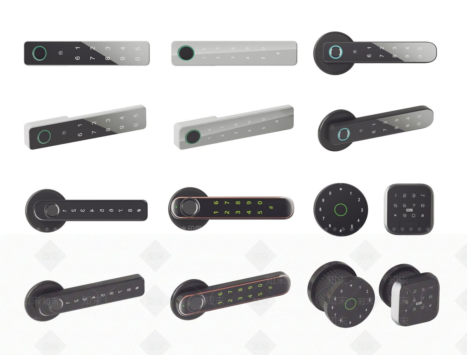 现代智能门锁3D模型下载【ID:1124269839】