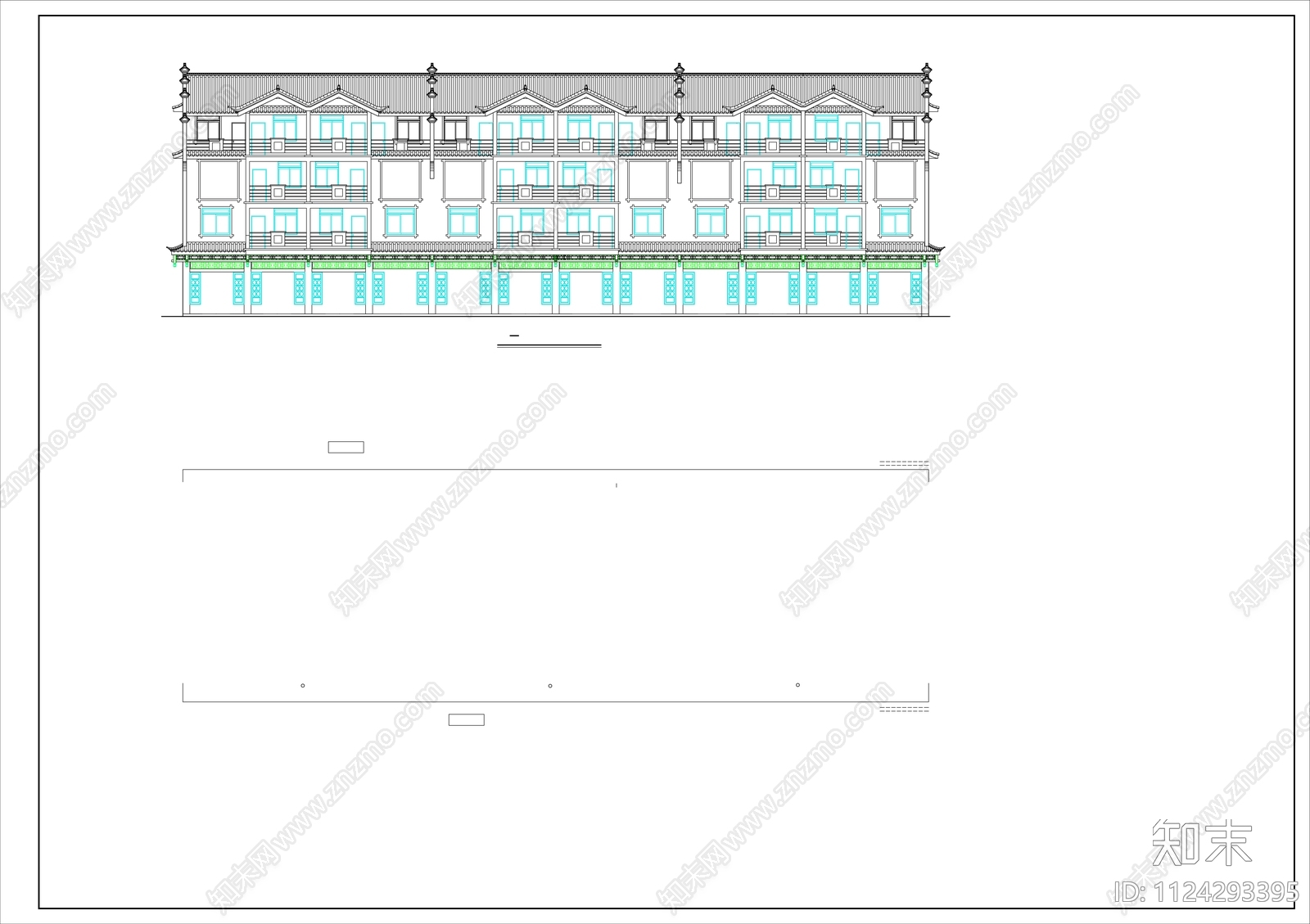 中式民居建筑图纸cadcad施工图下载【ID:1124293395】