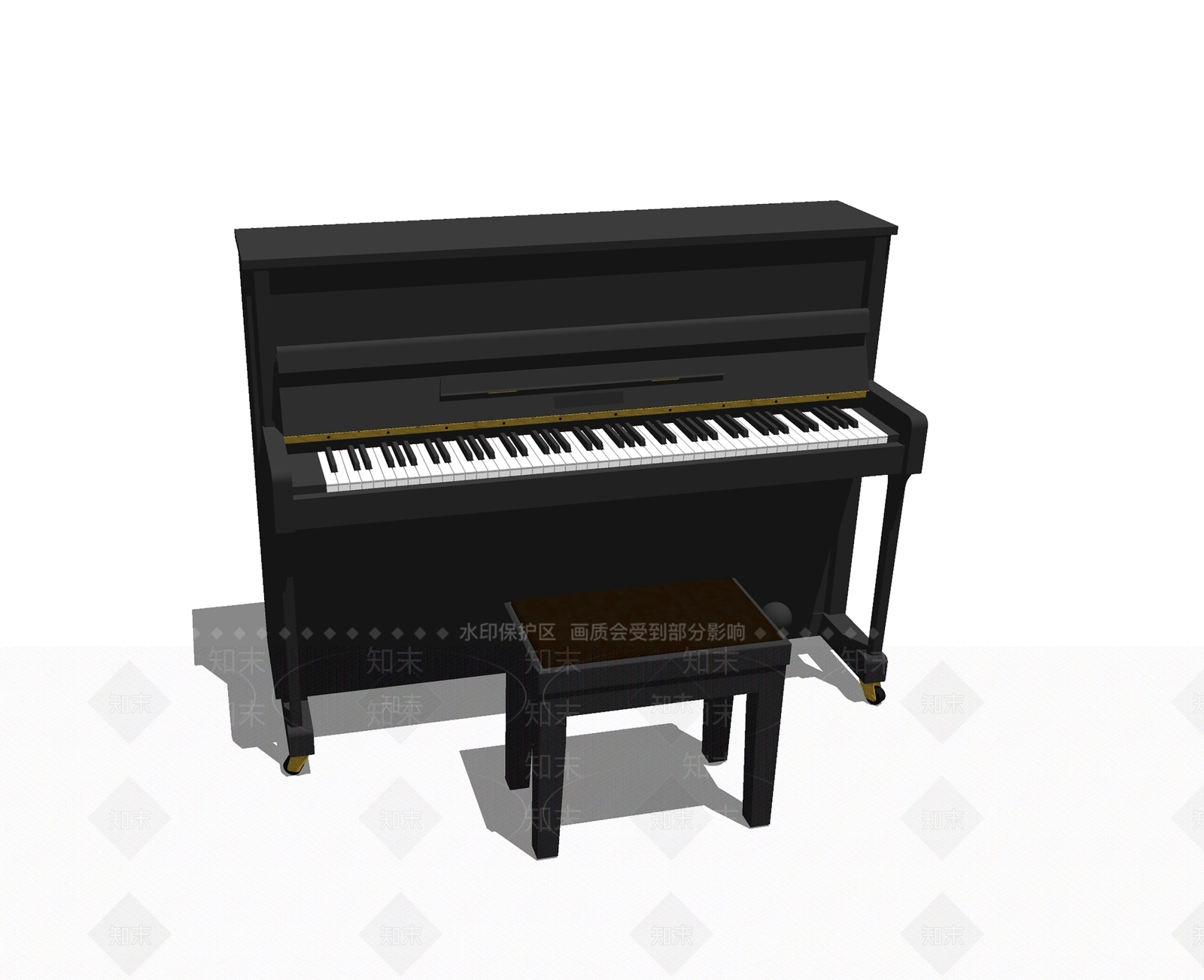 钢琴SU模型下载【ID:1124300014】