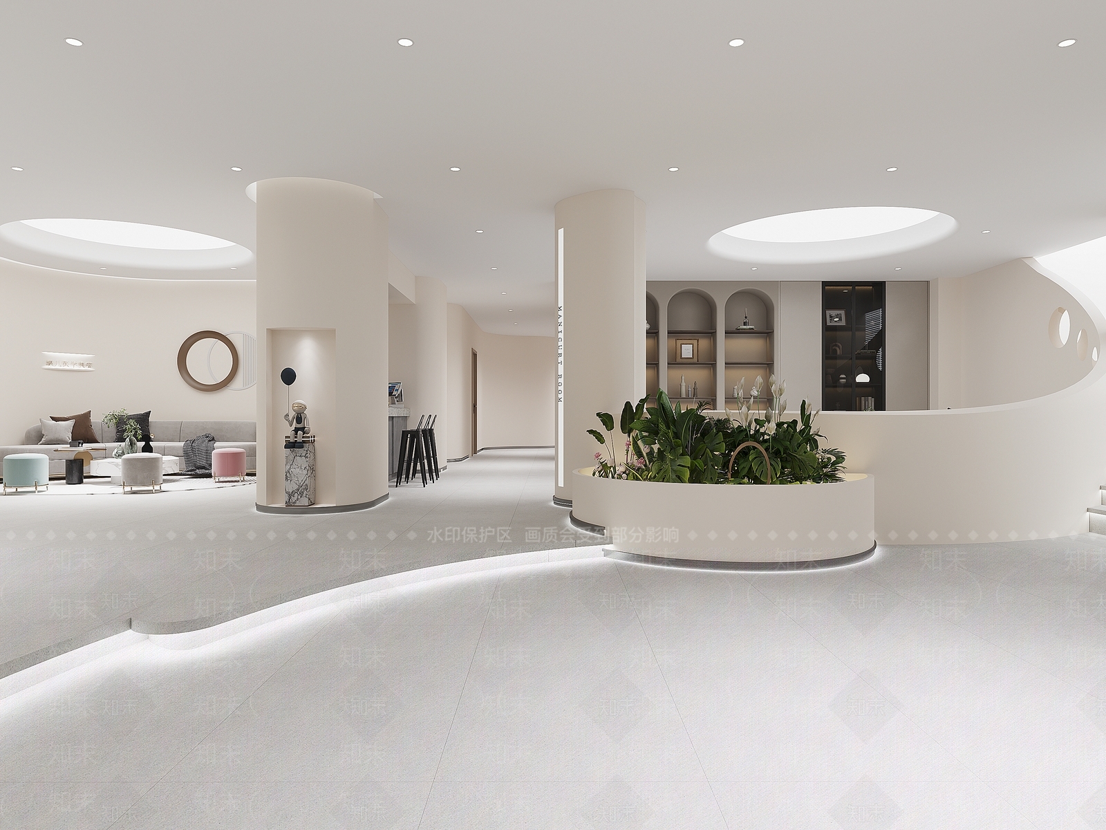 现代美容院大厅3D模型下载【ID:1124313073】_知末3d模型网
