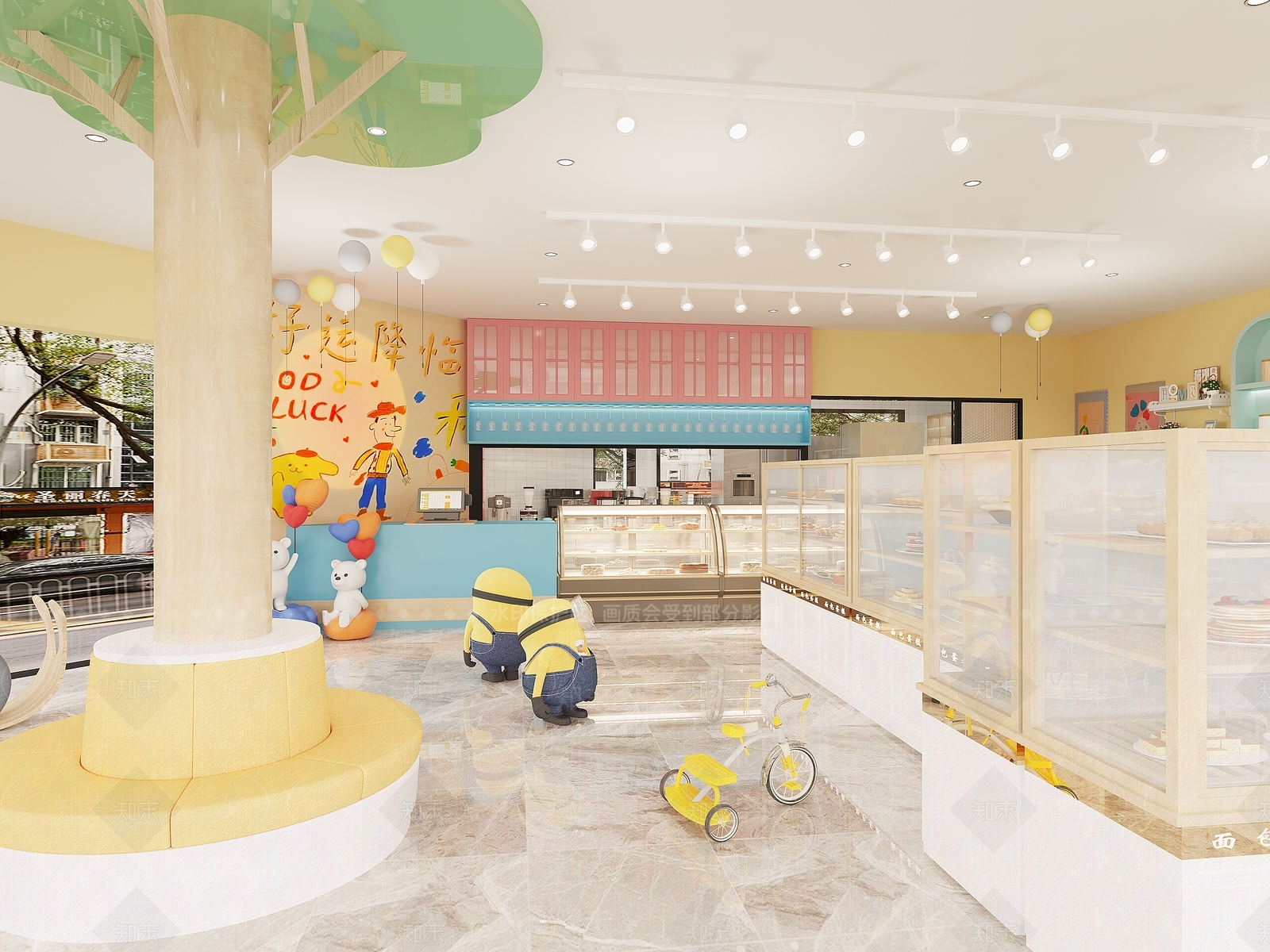现代甜品面包店3D模型下载【ID:1124315632】