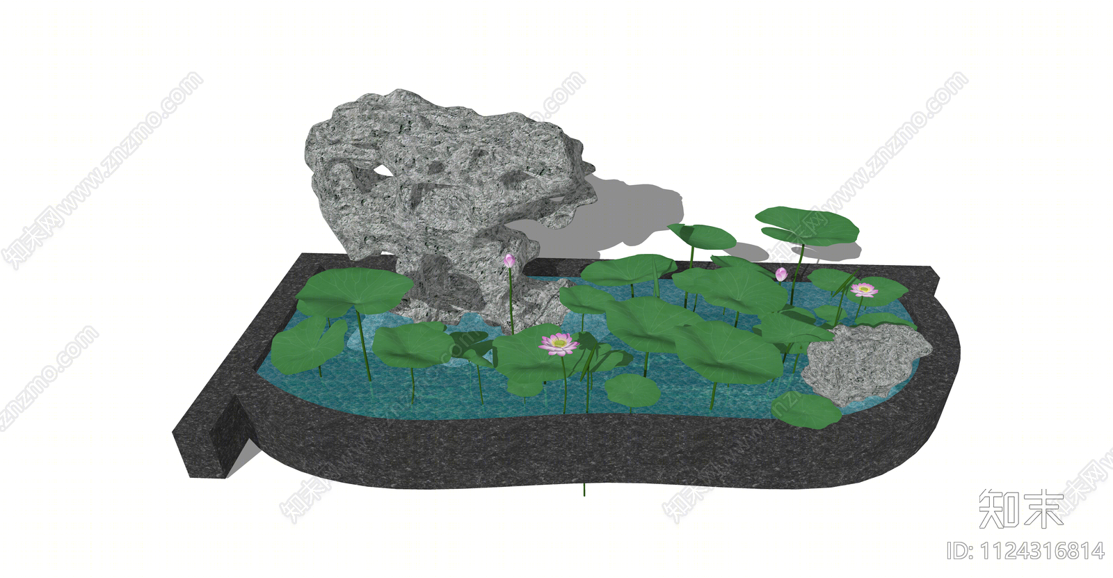 荷花SU模型下载【ID:1124316814】