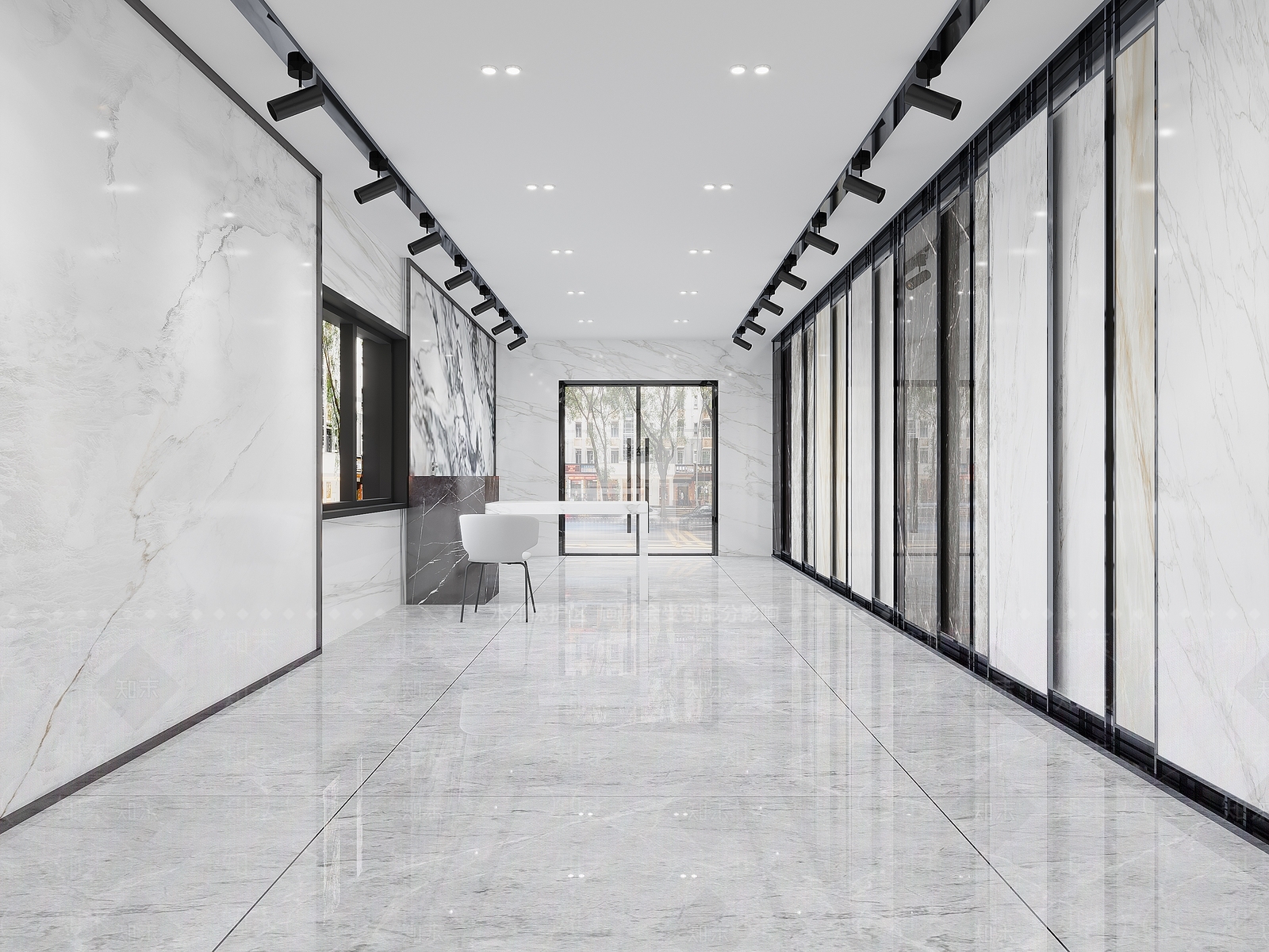 现代瓷砖展厅3D模型下载【ID:1124318887】