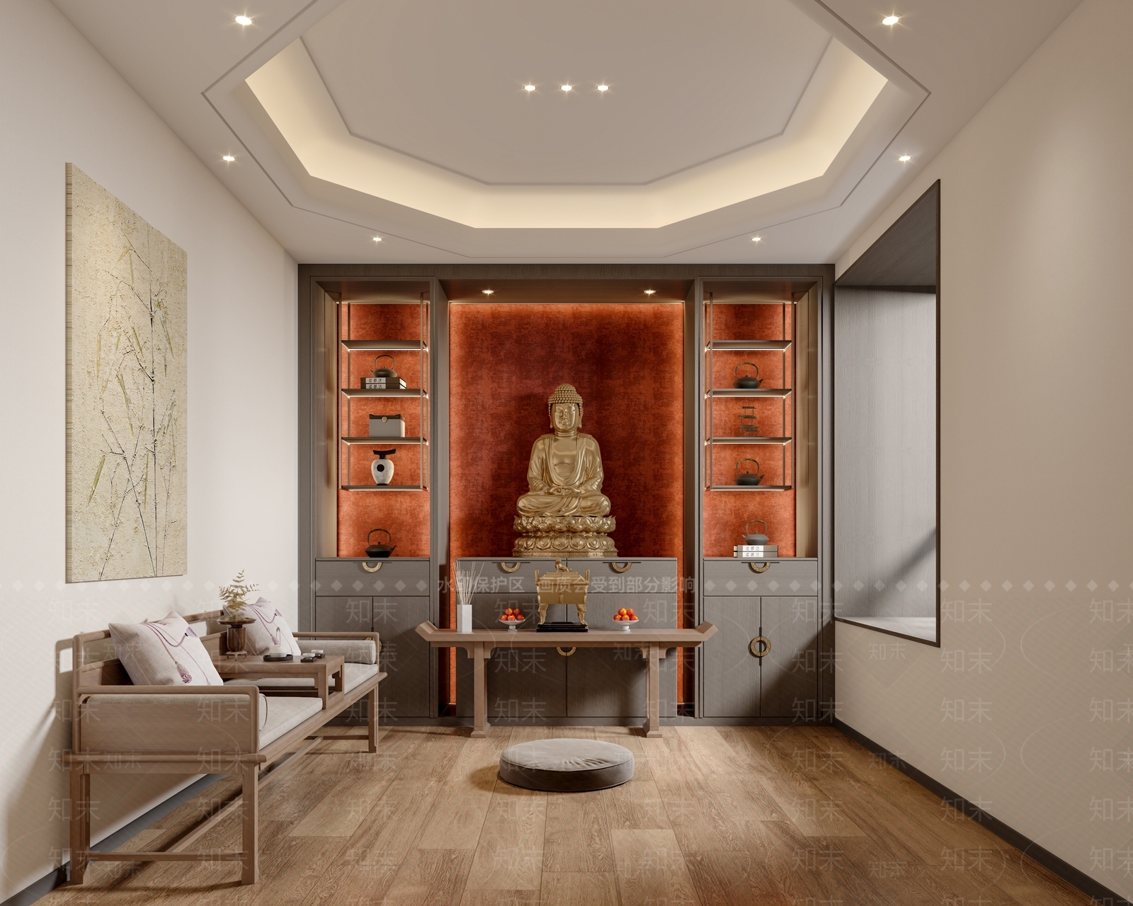 现代家居祠堂3D模型下载【ID:1124328233】