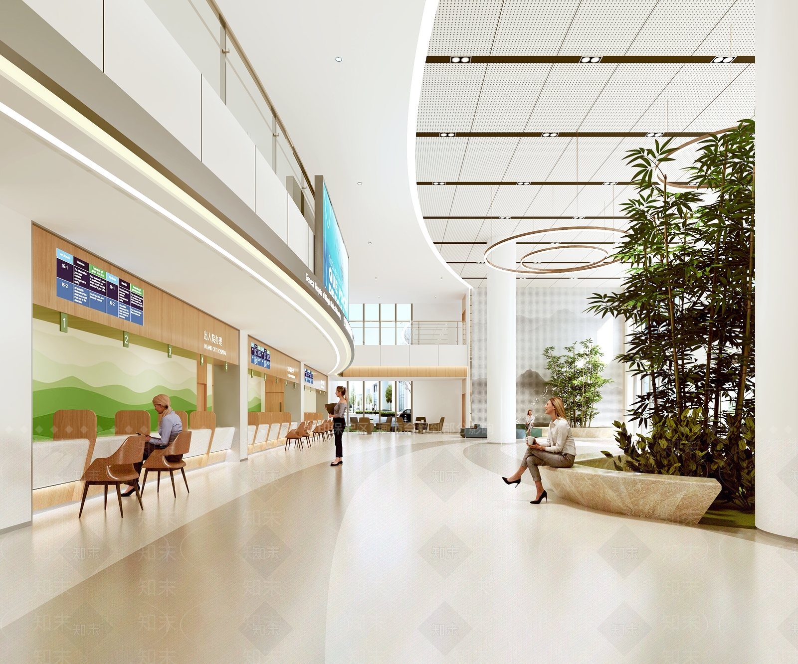 现代医院门诊大厅3D模型下载【ID:1124335318】_知末3d模型网