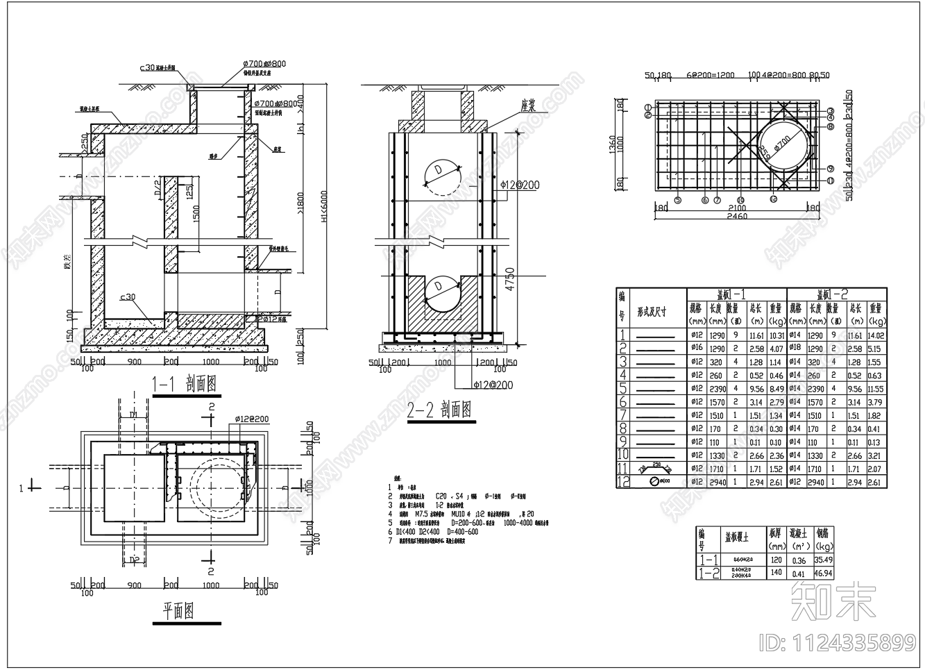 流槽式跌水井平面剖面施工图下载【ID:1124335899】