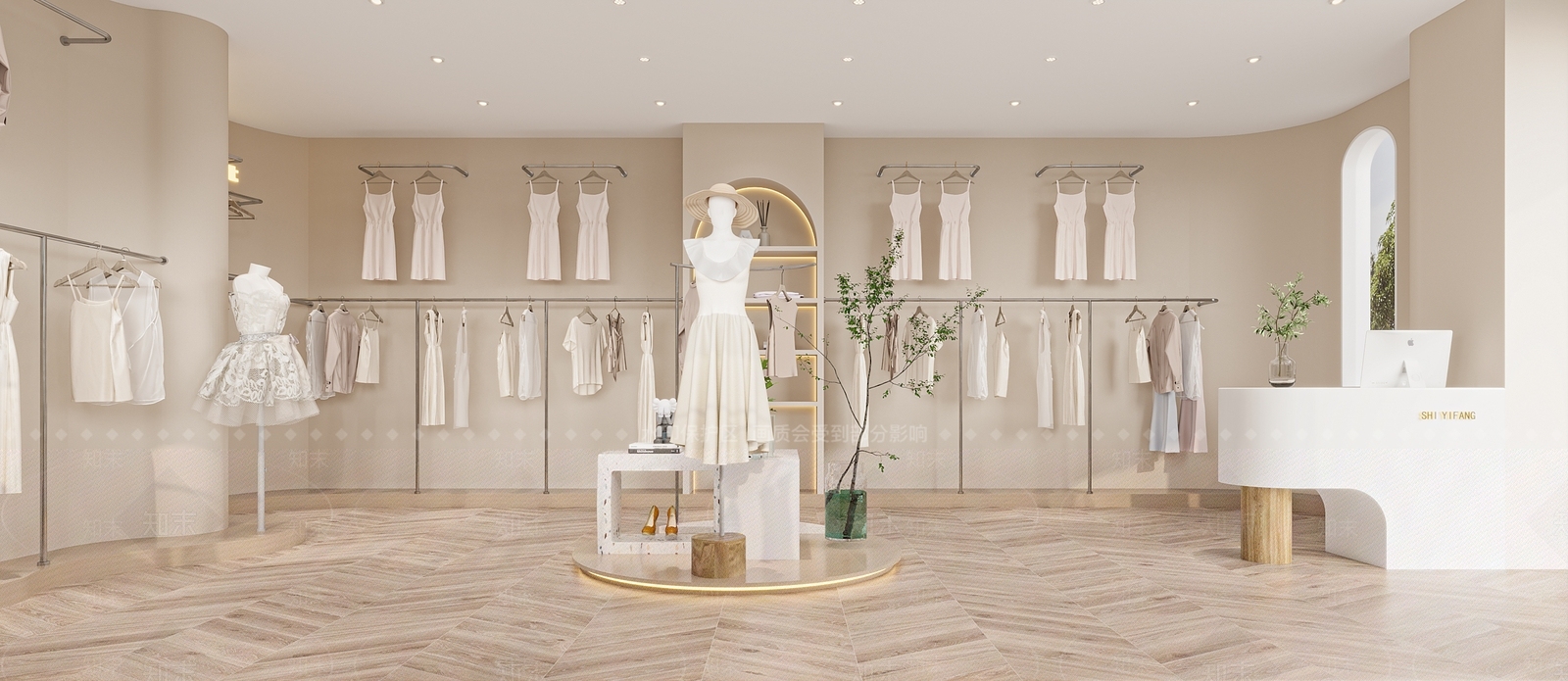 侘寂风服装店3D模型下载【ID:1124337489】