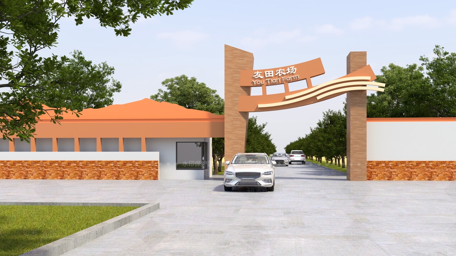 现代农场入口大门SU模型下载【ID:1124345096】