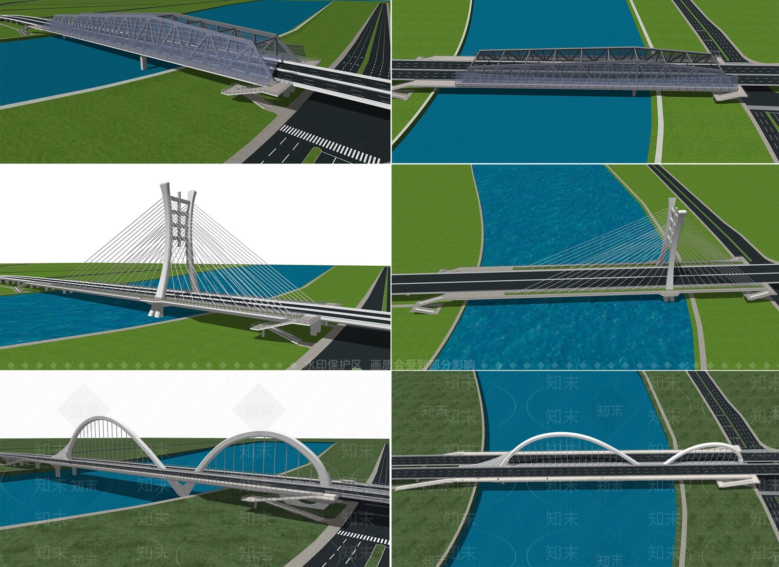 现代大桥SU模型下载【ID:1124344823】