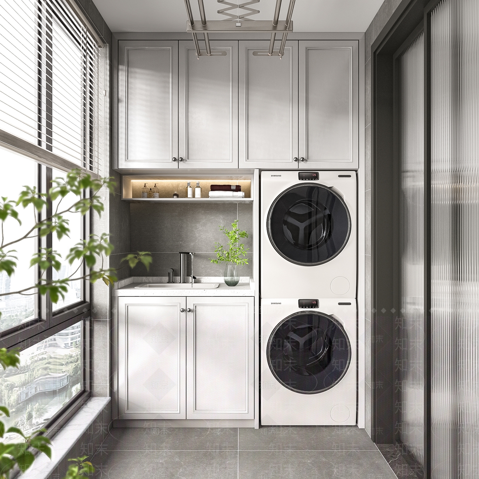 现代阳台3D模型下载【ID:1124350077】