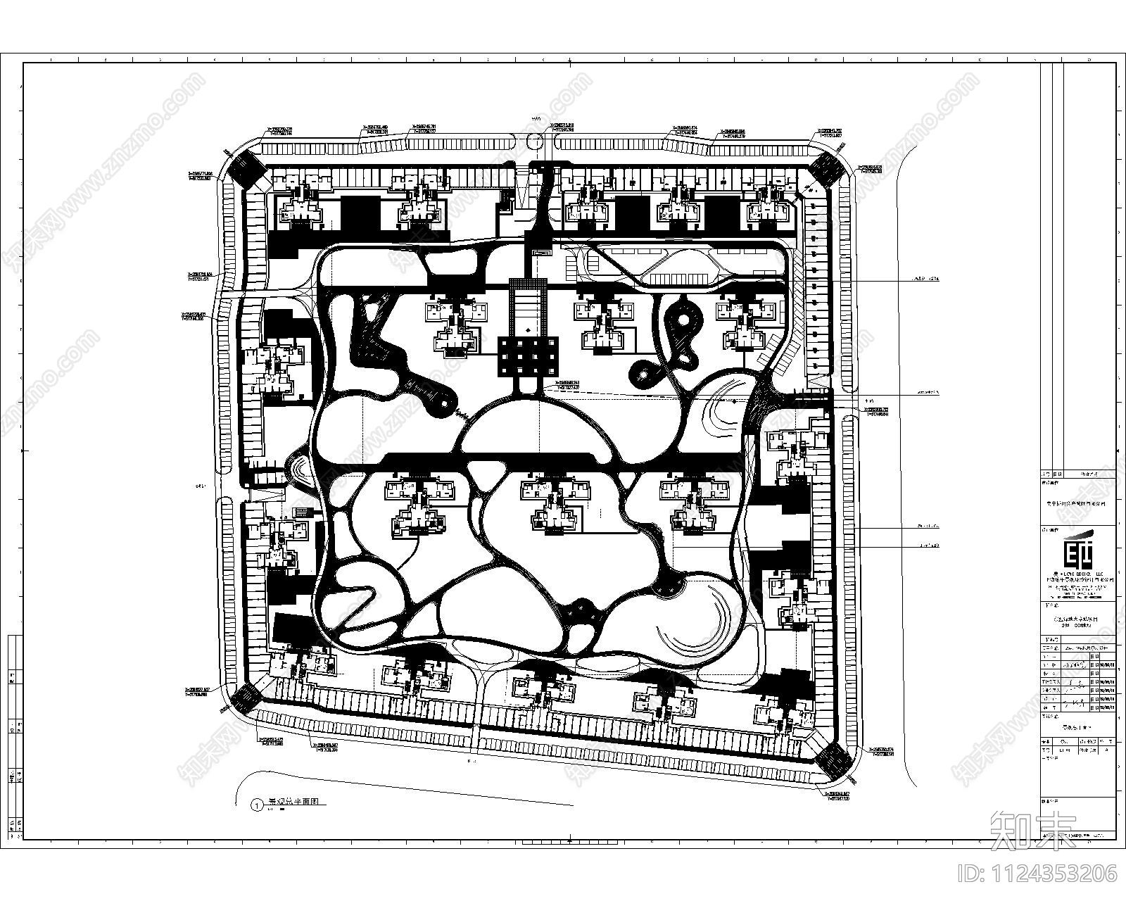 东盟大学城现代住宅2930地块景观施工图施工图下载【ID:1124353206】