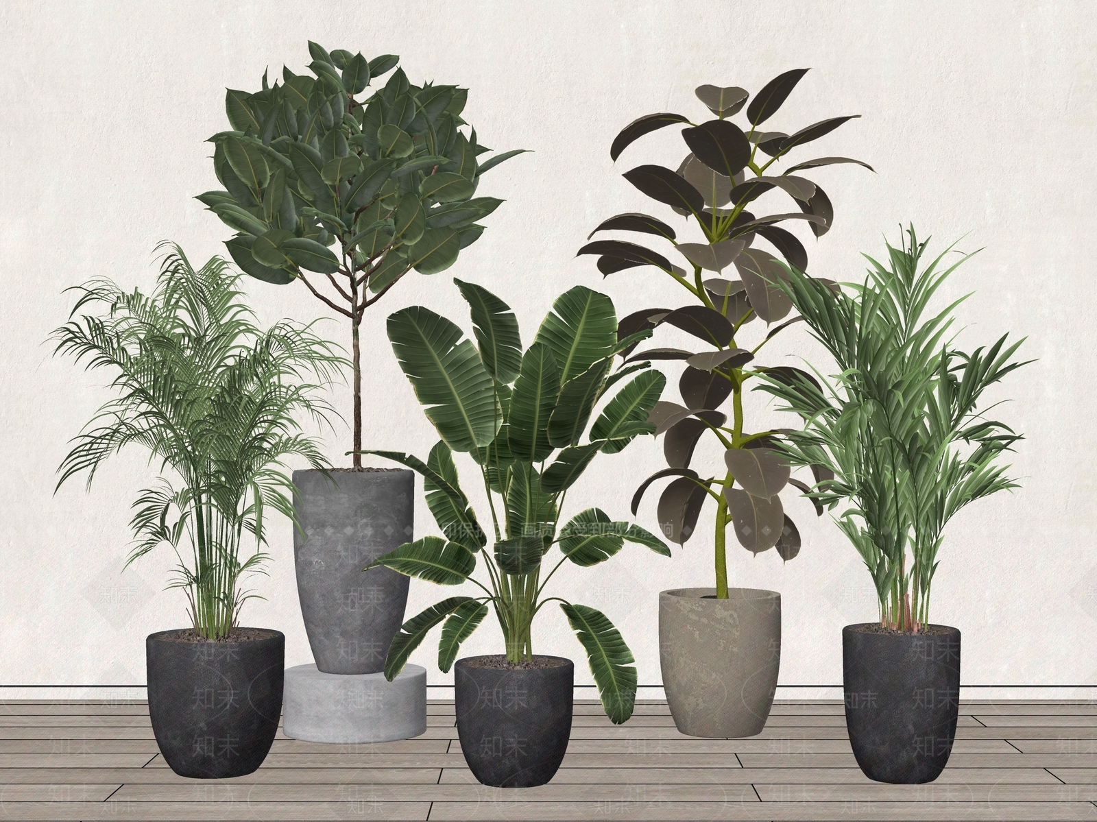 绿植盆栽SU模型下载【ID:1124366066】_知末su模型网