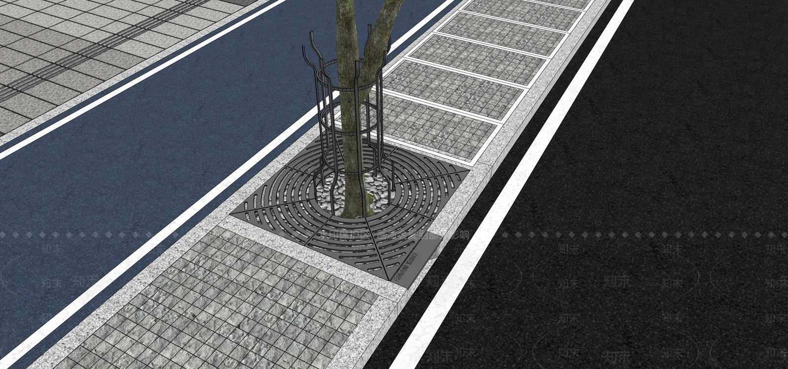 现代树池SU模型下载【ID:1124420038】