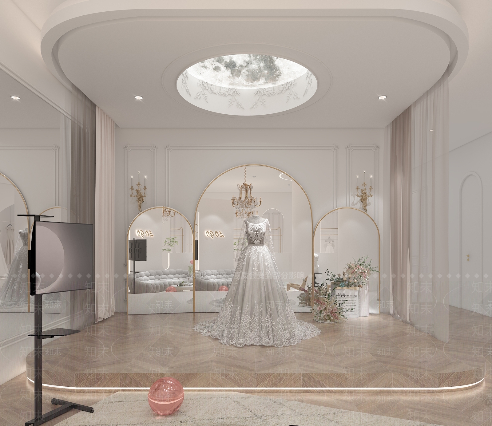 现代婚纱店3D模型下载【ID:1124376365】