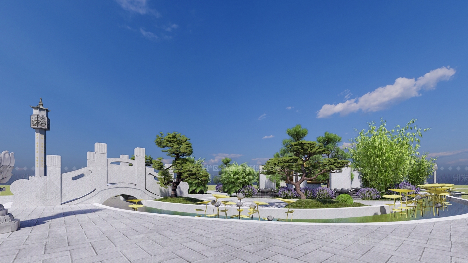 现代公共墓地SU模型下载【ID:1124382637】