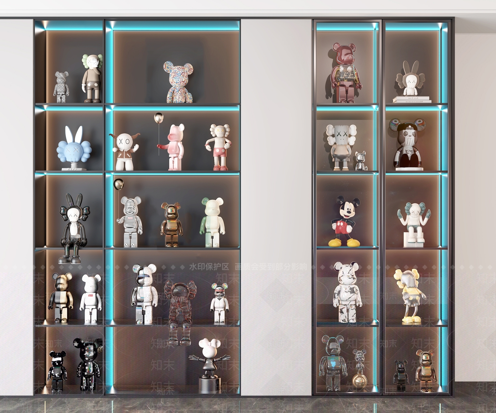 现代暴力熊雕塑摆件3D模型下载【ID:1124389098】