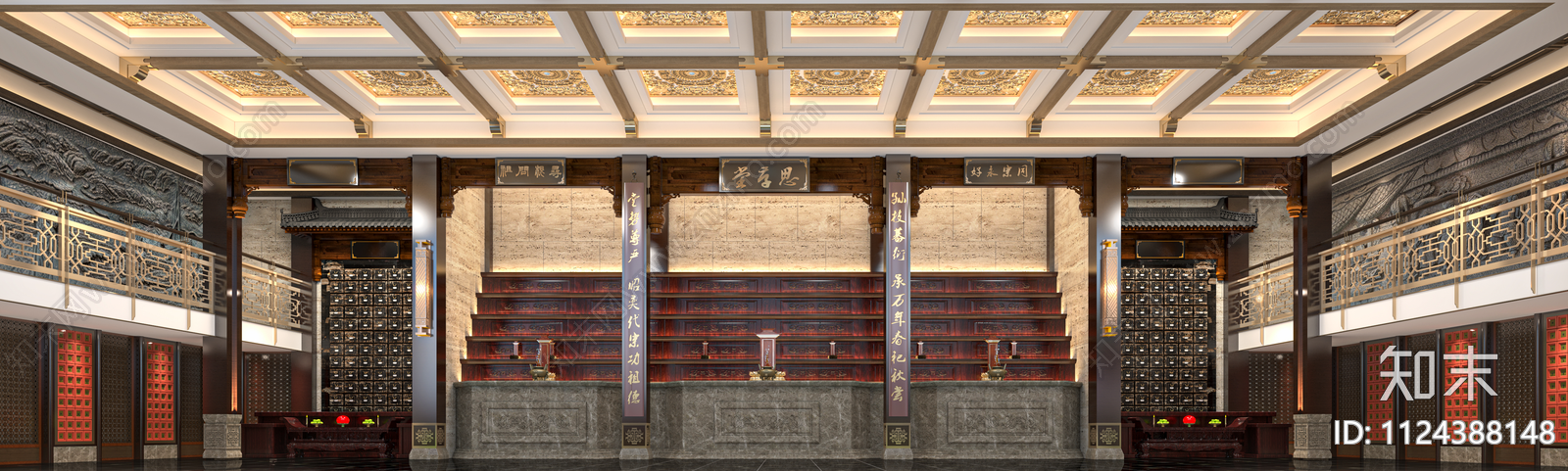 中式祠堂礼堂cad施工图下载【ID:1124388148】