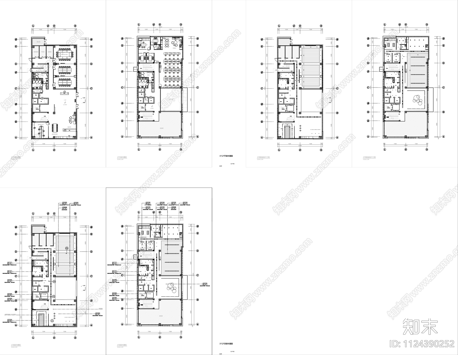 现代风格办公室cad施工图下载【ID:1124390252】