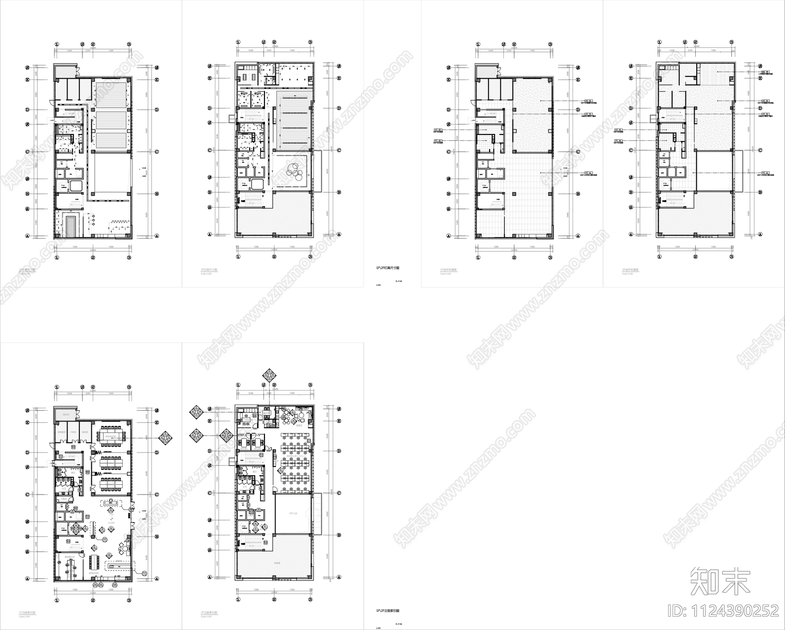 现代风格办公室cad施工图下载【ID:1124390252】